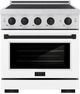 ZLINE Autograph Edition Paramount 30" Satin Stainless Steel Pro Style Induction Range with White Matte Door & Matte Black Accents-0