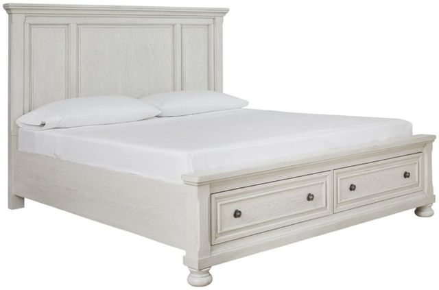 Signature Design by Ashley® Robbinsdale Antique White California King Storage Panel Bed-1