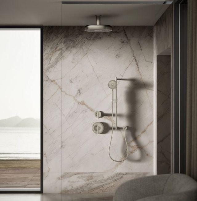 KOHLER® Statement® Vibrant Brushed Nickel 1.75 GPM Oblong 14" 2-Function Rainhead-2