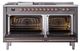 Ilve® Nostalgie II Noblesse 60'' Graphite Matte Pro Style Dual Fuel Range with Copper Trim-1
