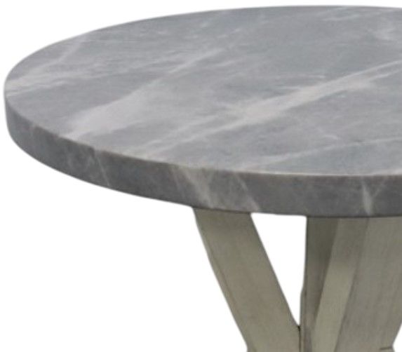 American Wholesale Furniture Whitney Grey End Table with White Base-1