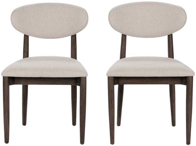 Classic Home Tiber 2-Piece Toasted Brown Upholstered Dining Chair Set-2