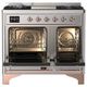 Ilve® Majestic III 40" Stainless Steel Pro Style Dual Fuel Liquid Propane Range with Triple Glass Door and Copper Trim-1