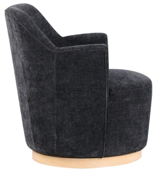 Meridian Furniture Clarita Black Swivel Chenille Fabric Accent Chair-3