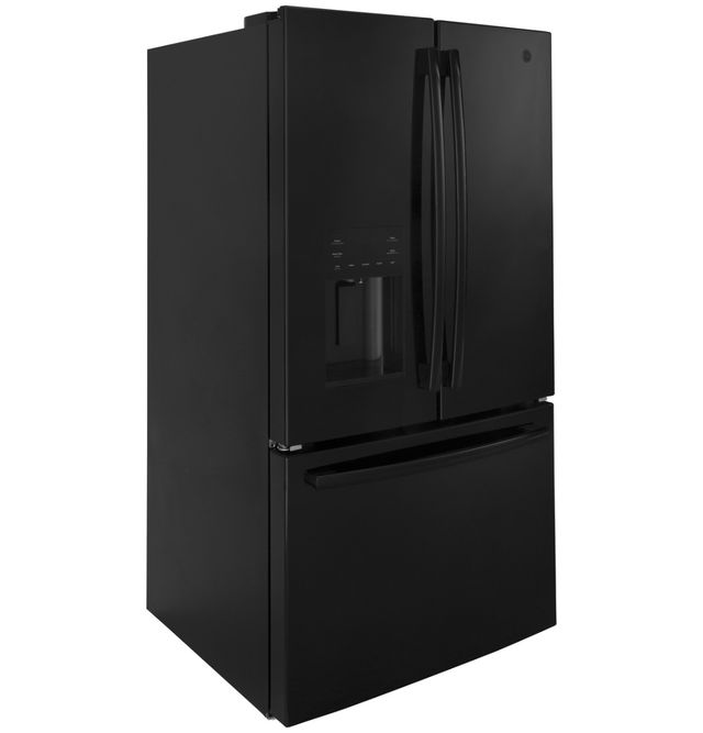 GE® 36" 25.6 Cu. Ft. High-Gloss Black Freestanding French Door Refrigerator-4