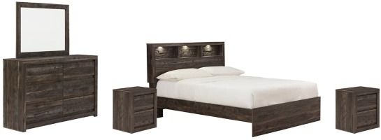 Benchcraft® Vay Bay 7-Piece Charcoal Queen Panel Bed Set-0