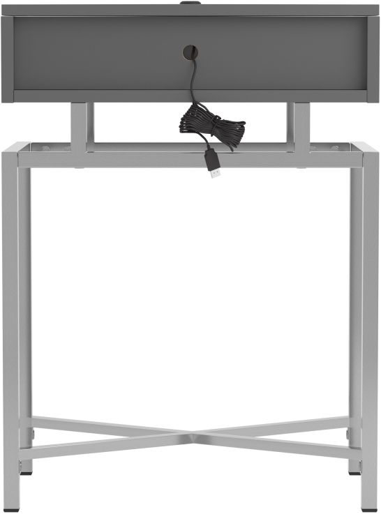 Coaster® Grey and Chrome Accent Table-2