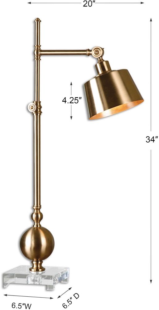 Uttermost® Laton Brushed Brass Desk Lamp-2