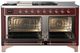 Ilve® Majestic III 60" Burgundy Pro Style Dual Fuel Liquid Propane Range with Griddle and Copper Trim-1