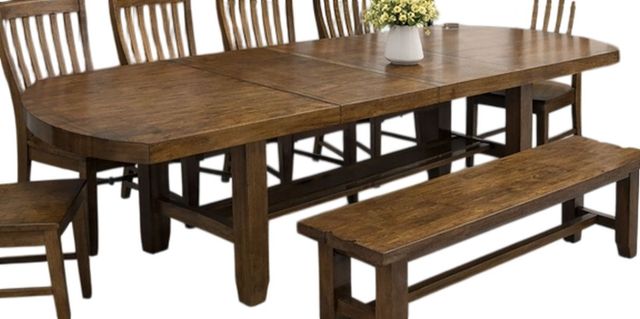 Elements International Gage Chestnut Rectangular Dining Table-0