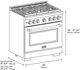 ZLINE Paramount 36" 5.2 cu. ft. Black Satin Stainless Steel Paramount Dual Fuel Range with 6 Burner DuoPro™ Cooktop and Electric Convection Oven and Polished Gold Accents-1