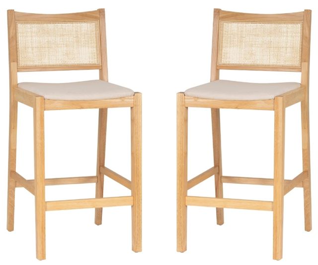 Powell® Beaux 2-Piece Natural Cane Barstool-0