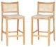 Powell® Beaux 2-Piece Natural Cane Barstool-0