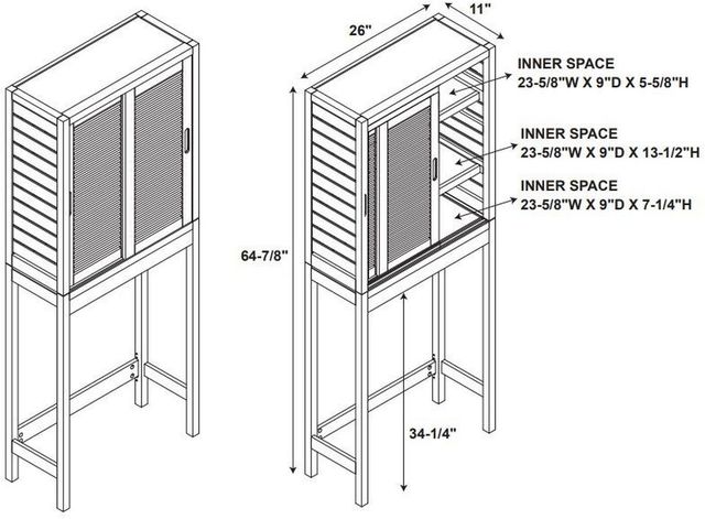 Linon Bracken Natural Bamboo Space Saver-2