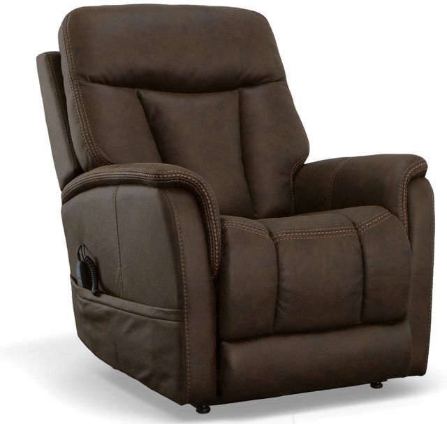 Flexsteel® Atlas Brown Power Lift Recliner with Power Headrest and Lumbar-0