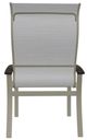 Telescope Casual Belle Isle Abalone/Storm Aluminum/Fabric Outdoor Sling Supreme Arm Chair with Chestnut Rustic Polymer Arm Accent-3