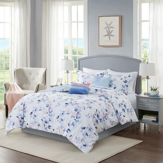 Olliix by Harbor House Betsy 5 Piece Cotton Sateen White Full/Queen Comforter Set-0