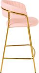TOV Furniture Padma Set of 2 Blush Vegan Leather Counter Stools-2