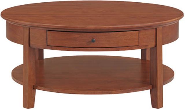Whittier Wood® Furniture McKenzie Glazed Antique Cherry Round Cocktail Table-3