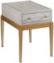 Bassett Mirror Perrine Soft Graphite Chairside Table with Gold Base-0