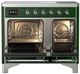 Ilve® Majestic III 40" Emerald Green Pro Style Induction Range with Triple Glass Door and Chrome Trim-1