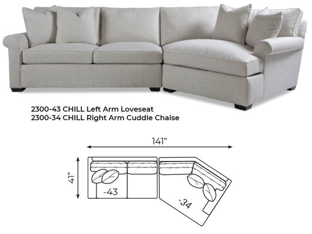 Huntington House Chill 2-Piece Curved Right-Arm Facing Sectional and Cuddle Chaise-1