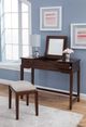 John Thomas Furniture® Home Accents White/Espresso Upholstered Vanity Bench-1