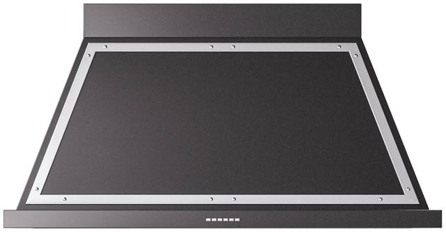Ilve® Nostalgie II Noblesse 48" Glossy Black Wall Mounted Range Hood with Chrome Trim-0