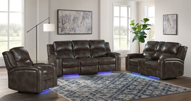 Intercon Silhouette Bolero Coffee Dual-Power Loveseat -3