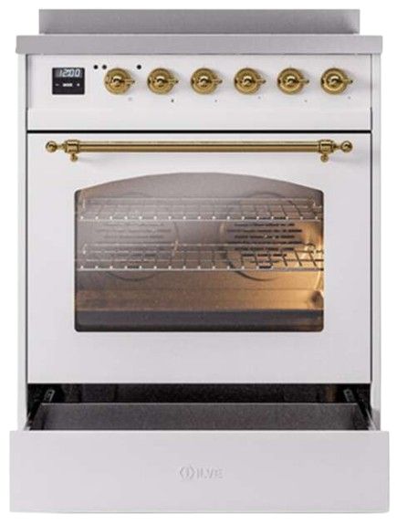 Ilve® Nostalgie II Series 30" White Pro Style Induction Range-2
