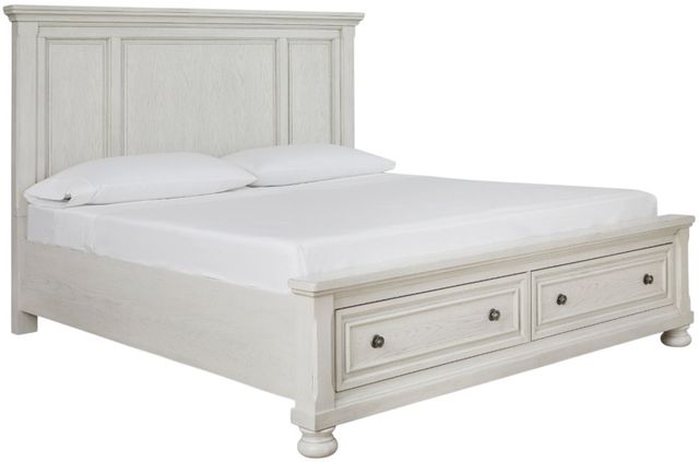 Signature Design by Ashley® Robbinsdale Antique White King Storage Panel Bed-1