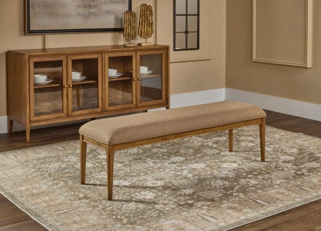 Modus Furniture Carlisle Toffee Crunch Upholstered Dining Bench-1