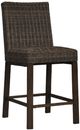 Signature Design by Ashley® Paradise Trail 5-Piece Medium Brown Outdoor Aluminum/Resin Wicker Counter Dining Table Set-2