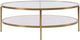 Decor-Rest® Furniture LTD Belair Glass Top Coffee Table with Brass Base-1
