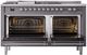 Ilve® Nostalgie II Series 60" Graphite Matte Pro Style Dual Fuel Range-1
