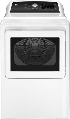 GE® 7.4 Cu. Ft. White Front Load Gas Dryer
