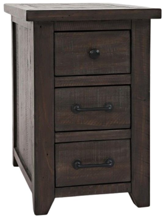 Jofran Inc. Madison County Harris Barnwood Power Chairside Table-0