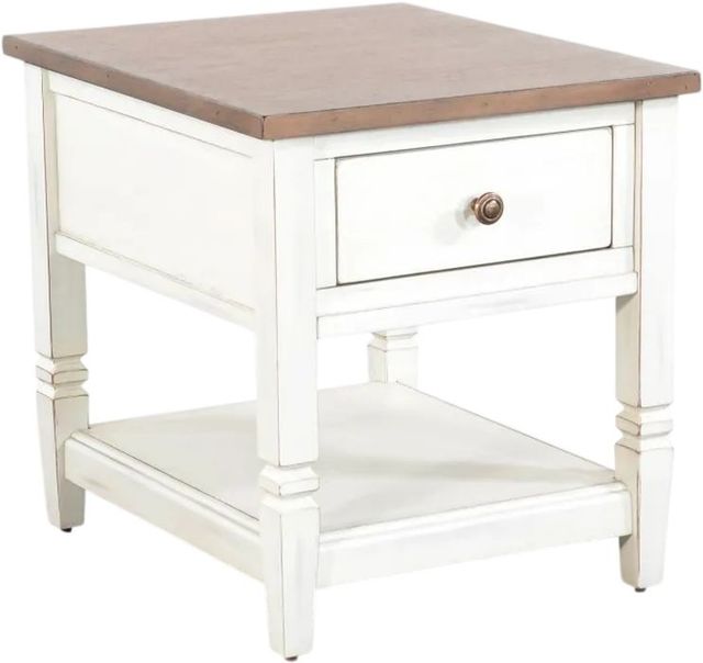 Sunny Designs™ Pasadena Buck Skin End Table with Marble White-0