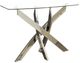 Furniture of America® Laila Glass Top Sofa Table with Chrome Cross Legs-0