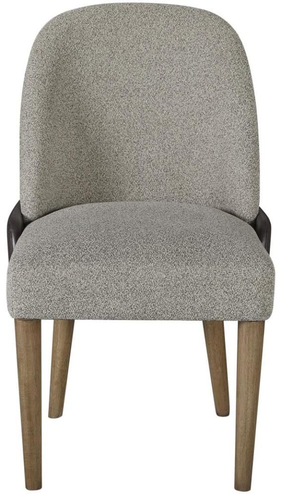 Bernards Calia Beige/Coffee Barrel Back Dining Chair-2