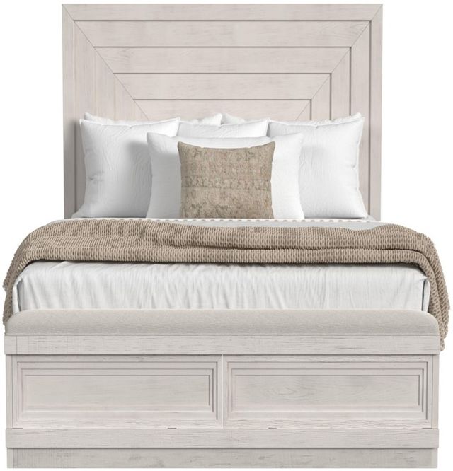 Elements International Avalanche Antique White Queen Storage Panel Bed-3