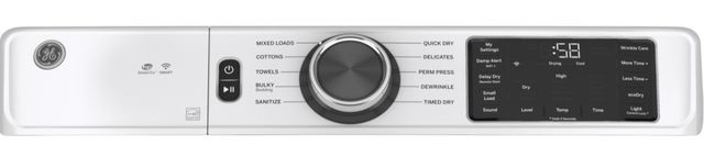 GE® 7.8 Cu. Ft. White Smart Front Load Electric Dryer with Sanitize Cycle-3