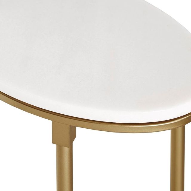 Olliix by Madison Park Signature White/Gold Bordeaux End Table-2