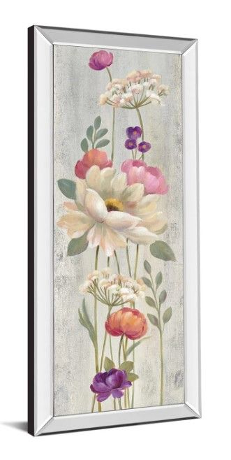 Classy Art Retro Floral I by Silvia Vassileva Mirrored Frame Wall Art-1