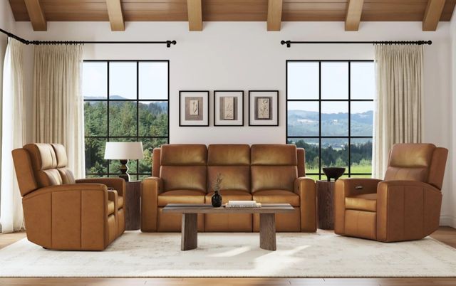 Flexsteel® Wyatt Canyon Brown Power Reclining Sofa with Power Headrests and Lumbar-2