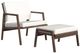 Flexsteel® Nova 2-Piece Dark Brown/Ivory Canvas/Sunbrella Outdoor Chair and Ottoman Set-0