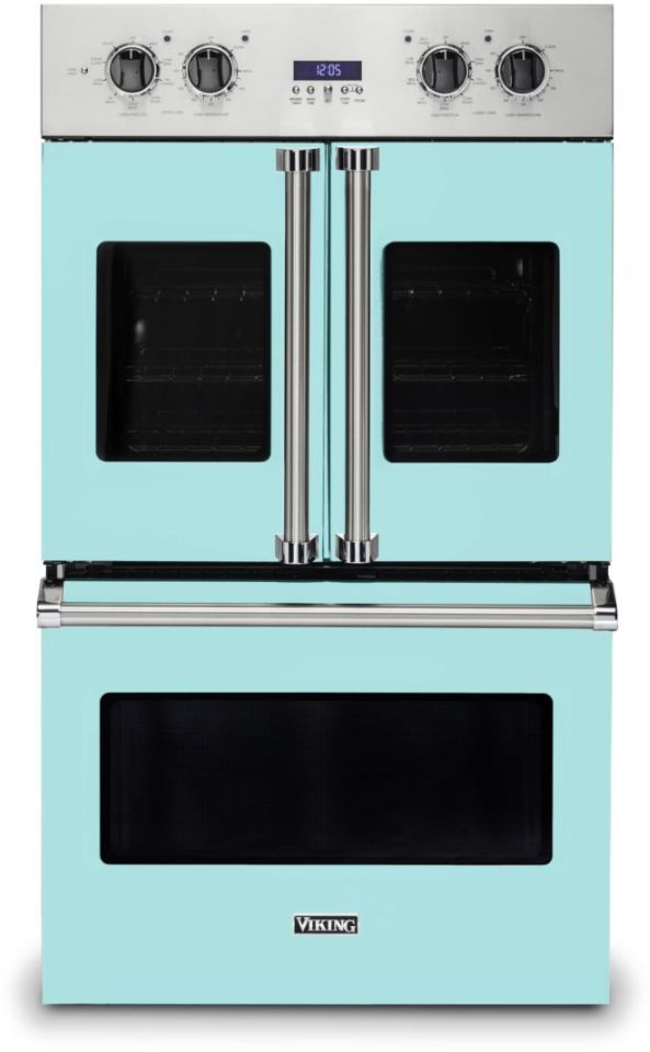Viking® 7 Series 30" Bywater Blue Professional Built In Double Electric French Door Wall Oven-0