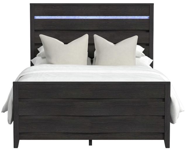 Elements International Tobias Black Queen Panel Bed-1