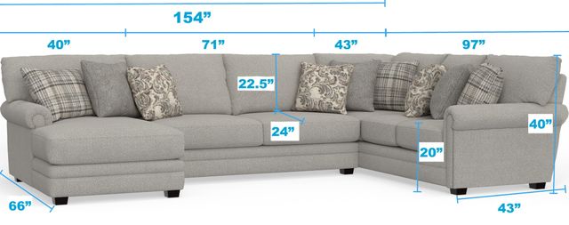 Jackson Furniture Livingston 3-Piece Linen U-Shape Sectional and Chaise-2