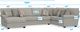 Jackson Furniture Livingston 3-Piece Linen U-Shape Sectional and Chaise-5
